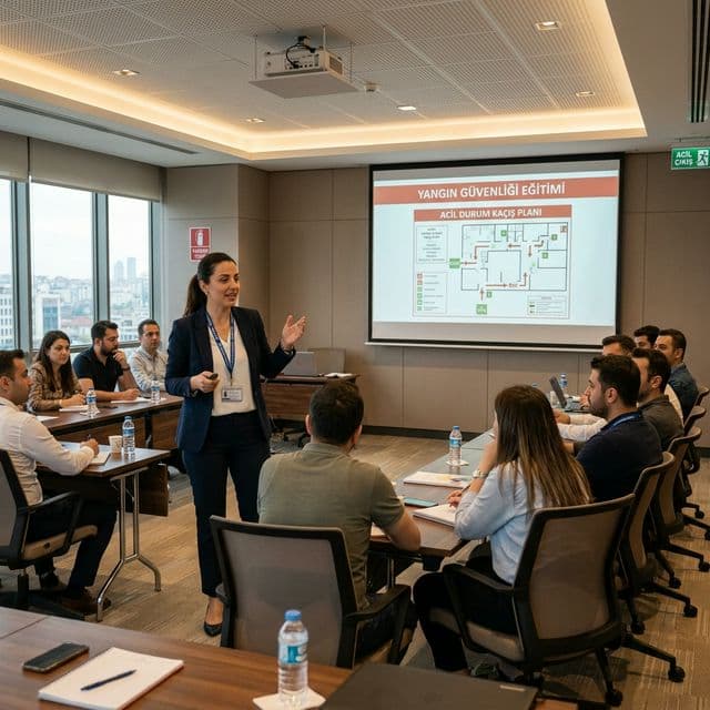 Kurumsal deprem eğitimi seminer ortamında